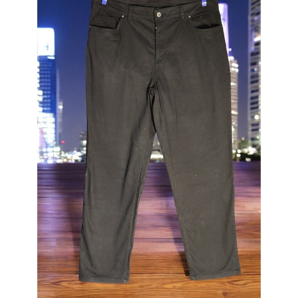 George Men's Jeans 38x30 Black Denim Regular Fit Straight Leg Classic Cotton